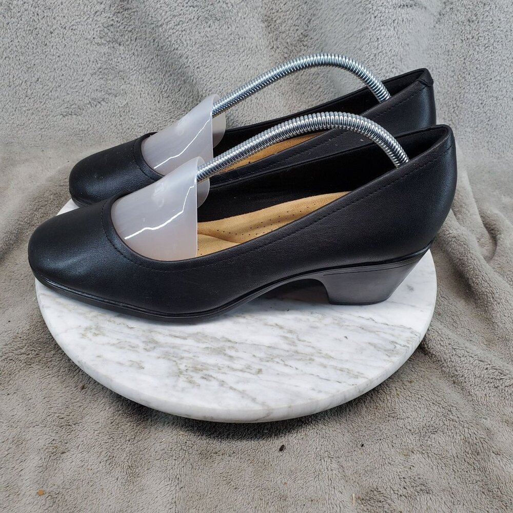 Clarks Shoes Womens Size 11 Black Leather Emily 2 Ruby Comfort Pumps